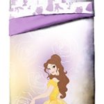 Jay Franco Disney Beauty & The Beast Belle En Rose Twin/Full Reversible Comforter (Official Disney Product), Mocha