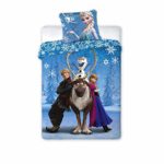 Disney Frozen Kids Reversible Super Soft 100% Cotton Duvet Cover and Pillow Cover Set,Twin