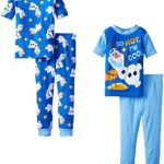 Disney Little Boys’ Frozen Olaf So Hot I’m Cool 4 Piece Pajama Set, Multi