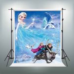 GESEN Disney Cartoon Anime Backgdrop 5X7ft Elsa Anna Princess Prince Riding a Deer Photography Backdrop Children Photography Background You Tube Background TMGE036