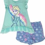 Disney Frozen Elsa Toddler Girls’ Ruffle Tunic Top & Twill Shorts Clothing Set