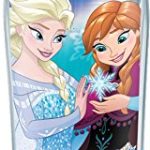 Tervis 1225970 Disney Frozen – Anna and Elsa Magic Tumbler with Wrap and Purple Lid 24oz Water Bottle, Clear