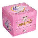 SONGMICS Ballerina Musical Jewelry Box, Unicorn for 3-5 Years Old Little Girls UJMC008PK