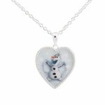 Disney’s Frozen Silver Tone Olaf Heart Pendant Necklace. GIFT BOX