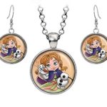 Disney’s Frozen Young Anna Necklace, Elsa Pendant, Olaf Earrings, Child Princess Elsa Jewelry, Sven Kristoff Geek Geeky Gift, Arendelle Bridesmaid Wedding Present, Snow Queen Nerd Nerdy Gifts