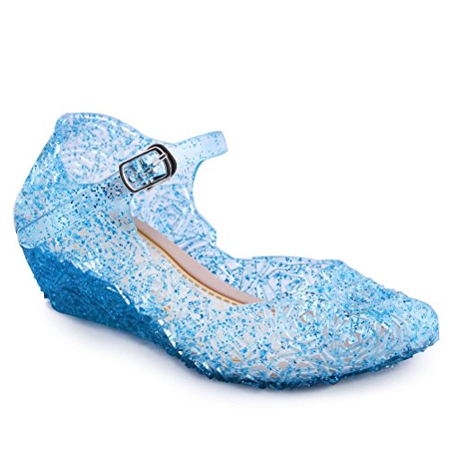 CQDY Blue Girl’s Princess Shoes Cinderella Elsa Frozen Toddler Cosplay ...