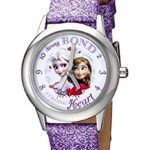 Disney Frozen Elsa and Anna Girls Purple Glitz Leather Strap Tween Collection Watch