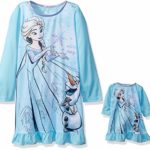 Disney Girls’ Frozen Elsa Nightgown with Matching Doll Gown