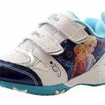 Disney Frozen Toddler Girls White/Blue Fashion Light Up Sneakers Shoes