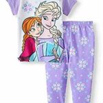 Disney Frozen Anna and Elsa Toddler Girl’s Purple Cotton Pajama Set (5T)