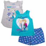 Disney Girls 3PC Shirts and Short Set: Wide Variety Includes Minnie, Frozen, and Princess