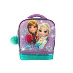Disney Frozen Queen Elsa and Anna Sisters are Magic Insulated Sequin Lunchbox Lunch Bag Tote for Back to School with Bonus Key Chain