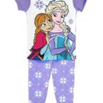 Disney Frozen Anna and Elsa Toddler Girl’s Purple Cotton Pajama Set