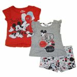 Disney Girls 3PC Shirts and Short Set: Wide Variety Includes Minnie, Frozen, and Princess