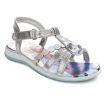 Disney Frozen Elsa & Anna Girls Toddler Silver Rhinestone Sandal Shoes Various Size (6)