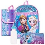 Disney Frozen 16″ Backpack Lunch Bag Pencil Case Water Bottle Carabiner Set