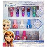 Townley Girl Disney Themed Super Sparkly Cosmetic Set with Lip Gloss, Polish and Nail Stickers (Frozen)