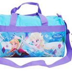 Disney / Frozen Bundle Duffel Bag & Luggage Tag 2pc Set Elsa Anna Print