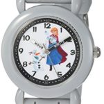 Disney Girls Frozen Anna Analog-Quartz Watch with Silicone Strap, Grey, 16 (Model: WDS000229)