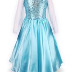 ReliBeauty Little Girls Princess Fancy Dress Elsa Costume, 7, Sky Blue