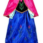 JerrisApparel Snow Party Elsa Dress Queen Costume Princess Anna Girls Dress Up (4-5, Anna)