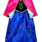 JerrisApparel Snow Party Elsa Dress Queen Costume Princess Anna Girls Dress Up (4-5, Anna)