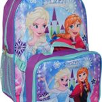 Group Ruz Frozen Anna, Elsa 16″ Backpack with Detachable Matching Lunch Box