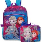 Disney Frozen Black/gold Backpack With Lunch Kit Backpack