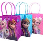 Disney Nickelodeon Marvel Birthday Goodies Gift Favor Bags Party Supplies – 12 Pieces (Frozen – Pink & Blue & Purple)