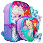 Disney Frozen Backpack Set for Girls ~Deluxe 16″ Frozen Backpack with Lunch Box and Stickers (Frozen School Supplies)