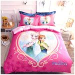 Featuring Disney ?Authenticate? Frozen Bedding Sheet Set Single Queen Twin King Full Size ?Free Express Shipping? ?100% Cotton? Girly Pink Elsa Anna 3 / 4 Pieces Bed Sheets (Single / Twin Size)