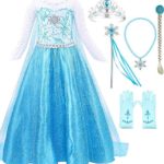 Snow Queen Elsa Princess Party Dress Costume with Accessories (4-5, Style 2)