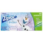 Ziploc Brand Sandwich Bags Featuring Disney Frozen Designs, 66 ct