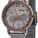 Disney Women’s MN2062 Mickey Mouse Silver-Tone Mesh Strap Watch
