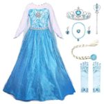 JerrisApparel Snow Party Elsa Dress Queen Costume Princess Anna Girls Dress Up