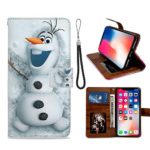 DISNEY COLLECTION Apple iPhone X & iPhone 10 & iPhone Xs (5.8in) Phone Wallet Case Olaf Frozen Movie Snowman Sturdy