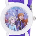 Disney Girls’ Frozen 2 Analog Quartz Watch with Silicone Strap, Purple, 16 (Model: WDS000823)