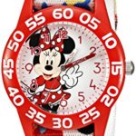 Disney Kids’ W002374 Minnie Mouse Time Teacher Watch with Multicolor Band