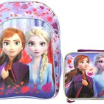 Disney / Frozen II 16″ Backpack & Lunch Case – 2 pc Set – Elsa Anna Print