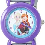 DISNEY Girls Frozen Analog-Quartz Watch with Silicone Strap, Grey, 15 (Model: WDS000524)