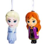 DISNEY FROZEN Set of 2 Character Christmas Tree Decoupage Ornaments, Christmas Holiday Decorations (Frozen II Set)