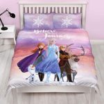 Frozen 2 Disney Double Polycotton Duvet Cover | Officially Licensed Reversible Two Sided Olaf, Anna, Elsa, Kristoff and Sven Design with Matching Pillowcase