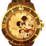 Disney Women’s MCK2190 Brown Plastic Quartz Watch with Rose-Gold Dial