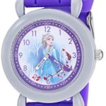 Disney Girls’ Frozen 2 Analog Quartz Watch with Silicone Strap, Purple, 16 (Model: WDS000821)