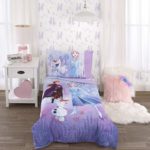 Disney Frozen 2 Lavender, Light Blue & Purple Forest Spirit 4Piece Toddler Bed Set – Comforter, Fitted Bottom Sheet, Flat Top Sheet, Reversible Pillowcase, Lavender, Light Blue, Purple, White
