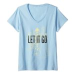Womens Disney Frozen Elsa Line Art Let It Go V-Neck T-Shirt