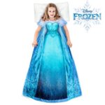 Blankie Tails | Disney Frozen Elsa Dress Wearable Blanket – Frozen Disney Movie Double Sided Super Soft and Cozy Elsa Princess Minky Fleece Blanket – Machine Washable Fun Elsa Dress for Girls