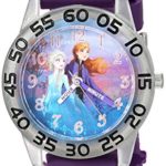 DISNEY Girls’ Frozen 2 Analog Quartz Watch with Plastic Strap, Purple, 16 (Model: WDS000778)