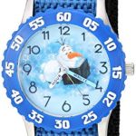Disney Boys’ Frozen 2 Stainless Steel Analog Quartz Watch with Nylon Strap, Blue, 16 (Model: WDS000801)