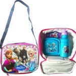 Disney Frozen Anne and Elsa Lunch Box Shoulder Strap Use, Set Includes Disney Frozen Pull-top Water Bottle,sandwich Container,handy Clip on Hand Sanitizer All Frozen Themed